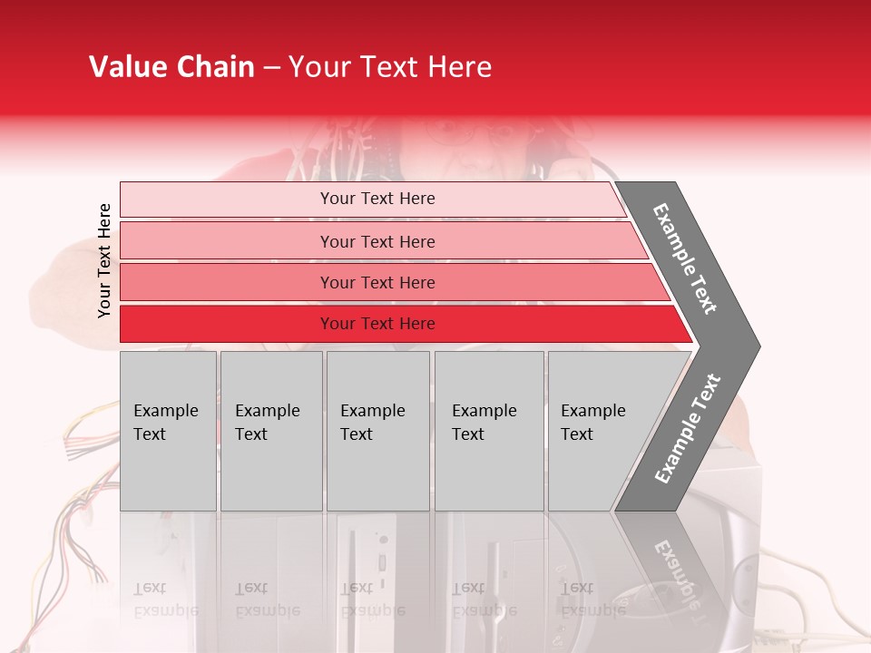 Man In Panic With His Computer Trying To Reach Technical Support PowerPoint Template