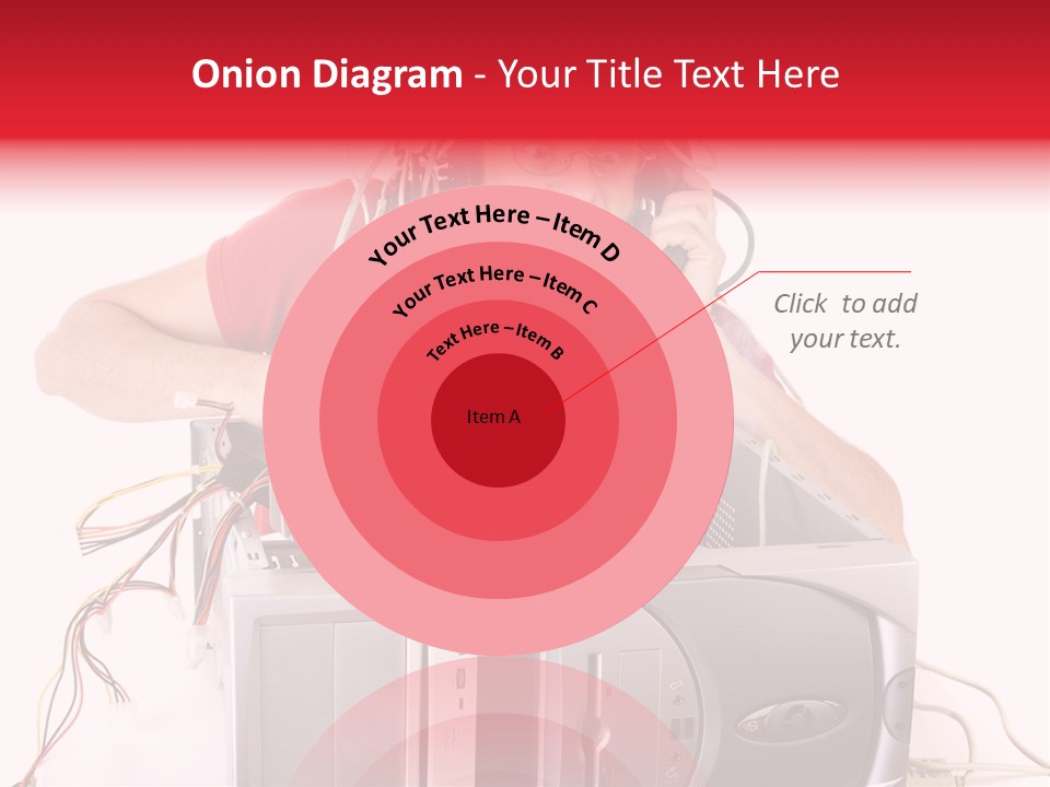 Man In Panic With His Computer Trying To Reach Technical Support PowerPoint Template
