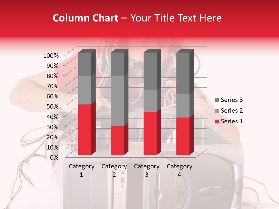 Man In Panic With His Computer Trying To Reach Technical Support PowerPoint Template