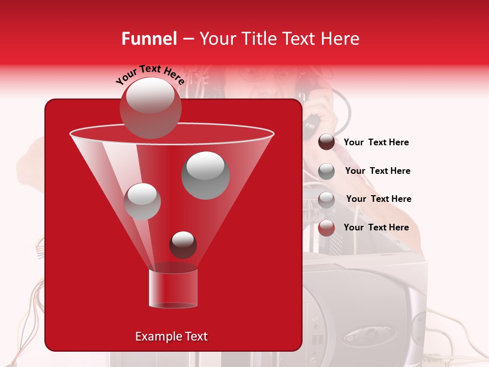 Man In Panic With His Computer Trying To Reach Technical Support PowerPoint Template