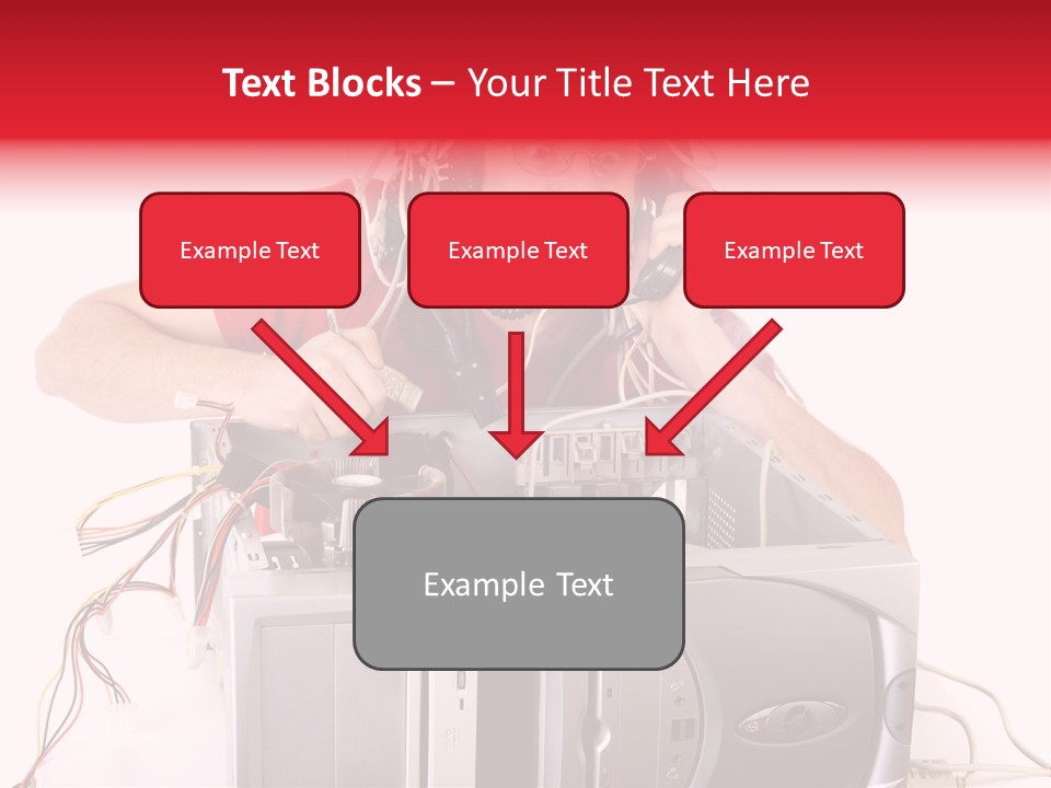 Man In Panic With His Computer Trying To Reach Technical Support PowerPoint Template