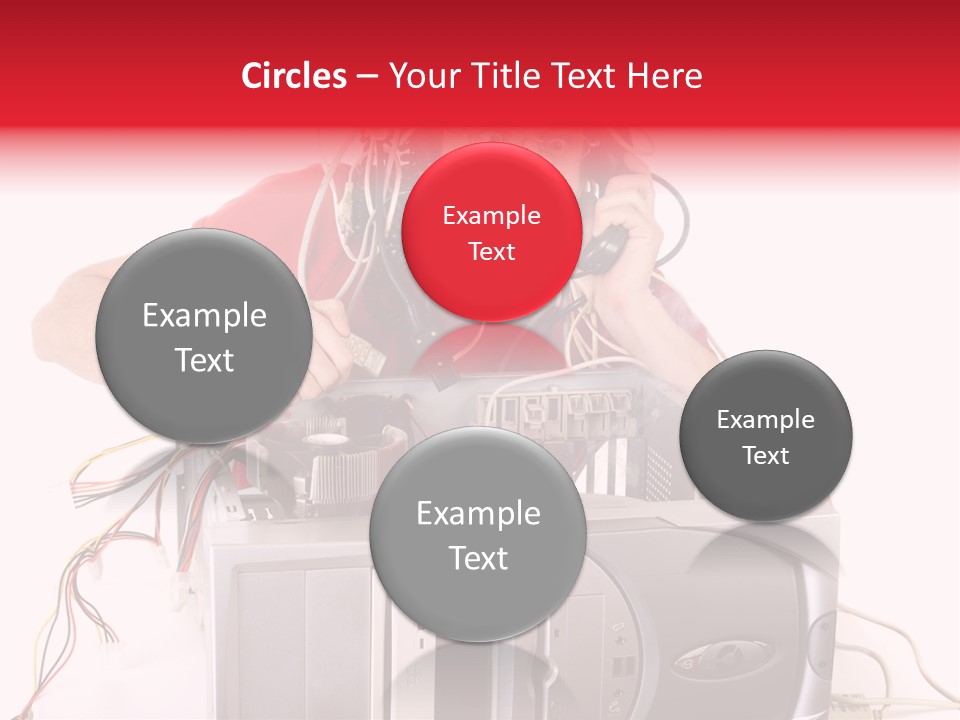 Man In Panic With His Computer Trying To Reach Technical Support PowerPoint Template
