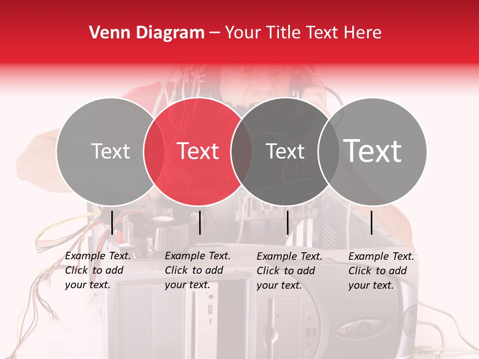 Man In Panic With His Computer Trying To Reach Technical Support PowerPoint Template
