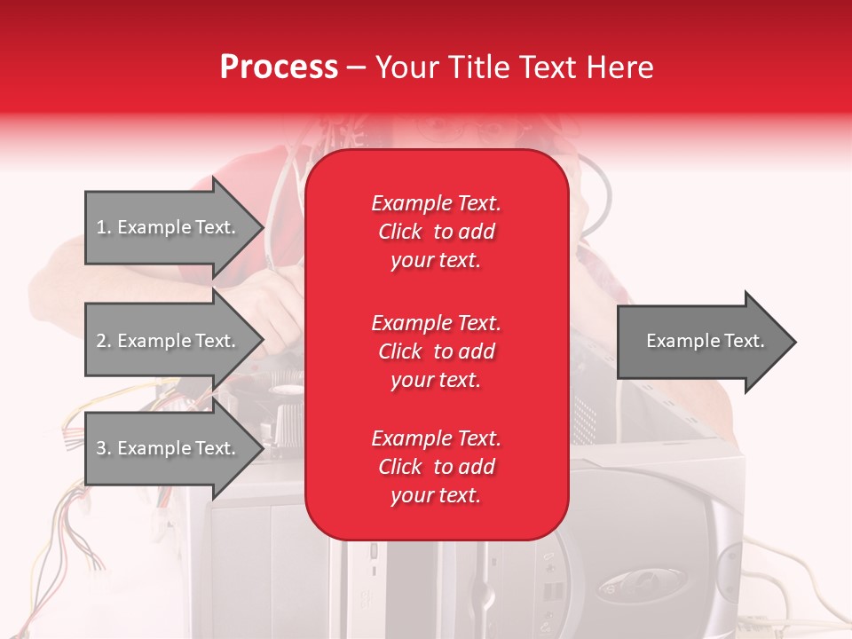 Man In Panic With His Computer Trying To Reach Technical Support PowerPoint Template