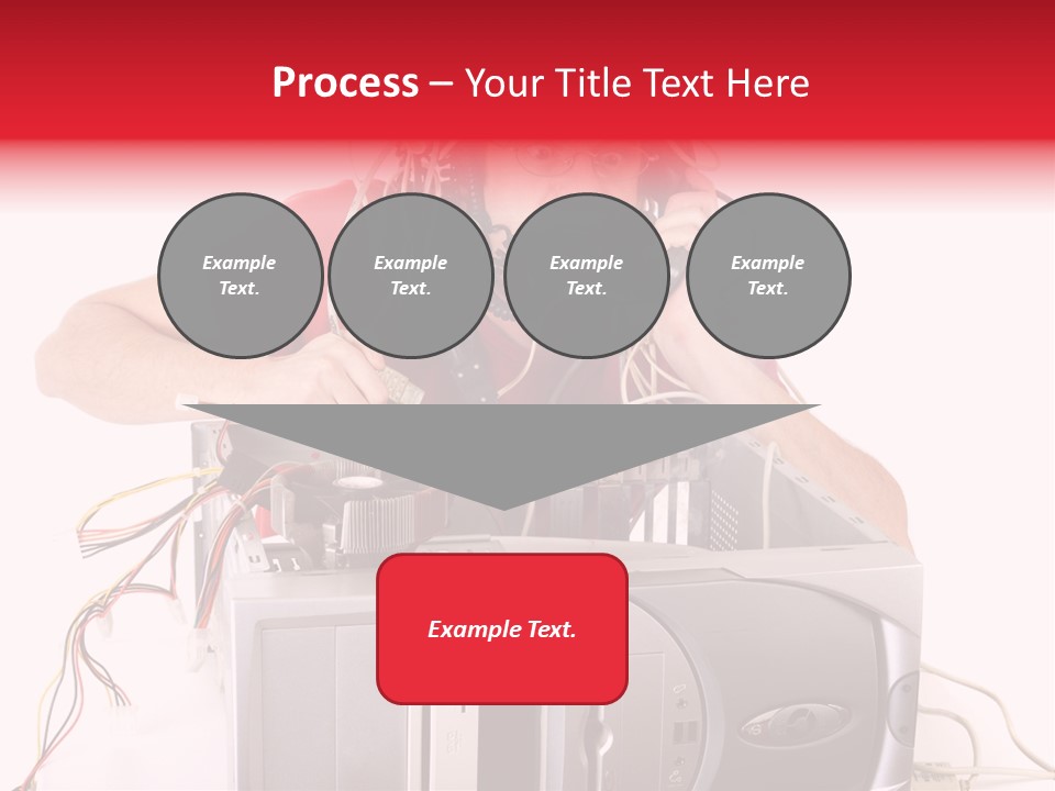 Man In Panic With His Computer Trying To Reach Technical Support PowerPoint Template