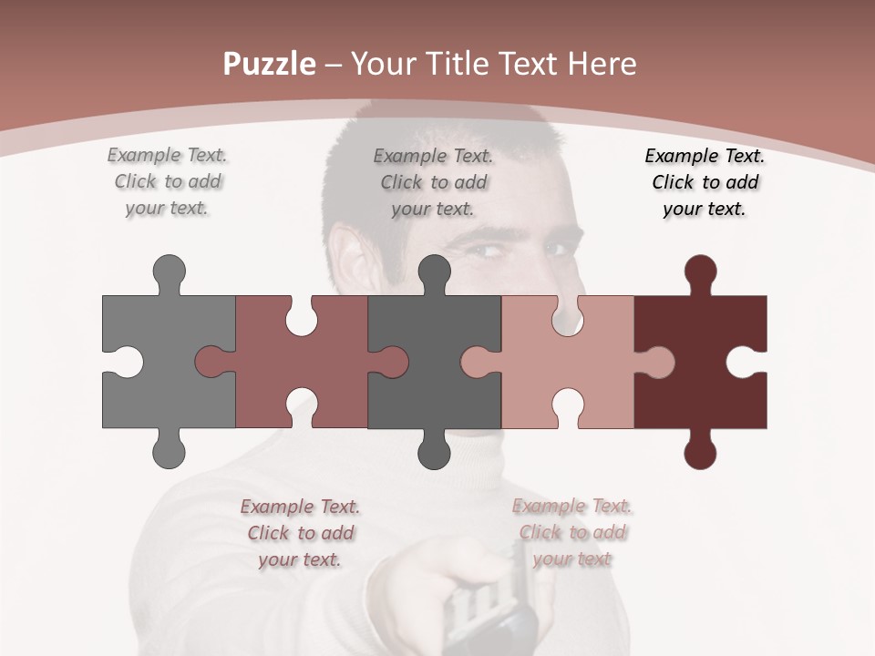 Portrait Of An Handsome Expressive Man In Studio On White Isolated Background PowerPoint Template