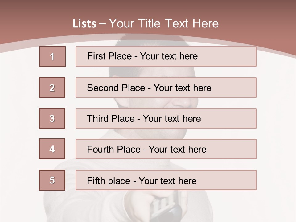 Portrait Of An Handsome Expressive Man In Studio On White Isolated Background PowerPoint Template