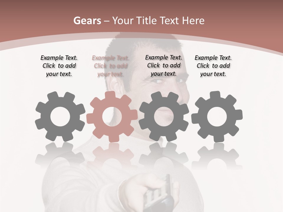 Portrait Of An Handsome Expressive Man In Studio On White Isolated Background PowerPoint Template