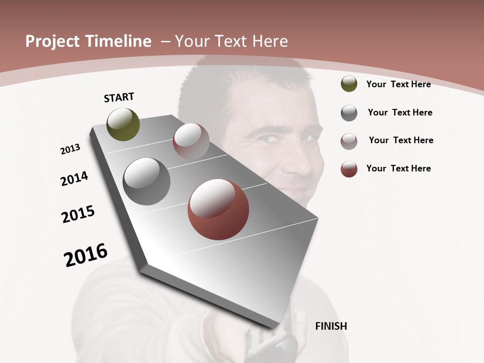 Portrait Of An Handsome Expressive Man In Studio On White Isolated Background PowerPoint Template