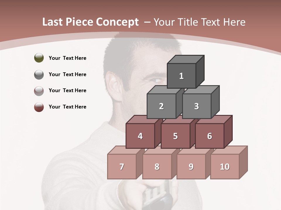 Portrait Of An Handsome Expressive Man In Studio On White Isolated Background PowerPoint Template