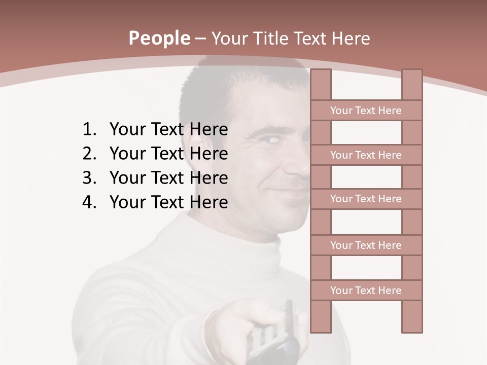 Portrait Of An Handsome Expressive Man In Studio On White Isolated Background PowerPoint Template