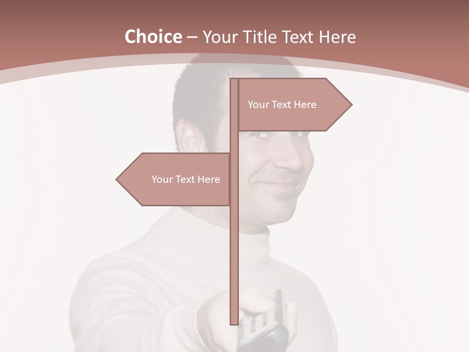 Portrait Of An Handsome Expressive Man In Studio On White Isolated Background PowerPoint Template