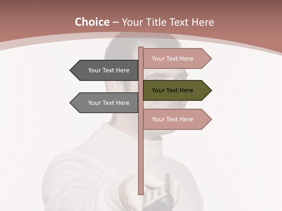 Portrait Of An Handsome Expressive Man In Studio On White Isolated Background PowerPoint Template
