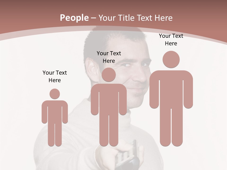 Portrait Of An Handsome Expressive Man In Studio On White Isolated Background PowerPoint Template