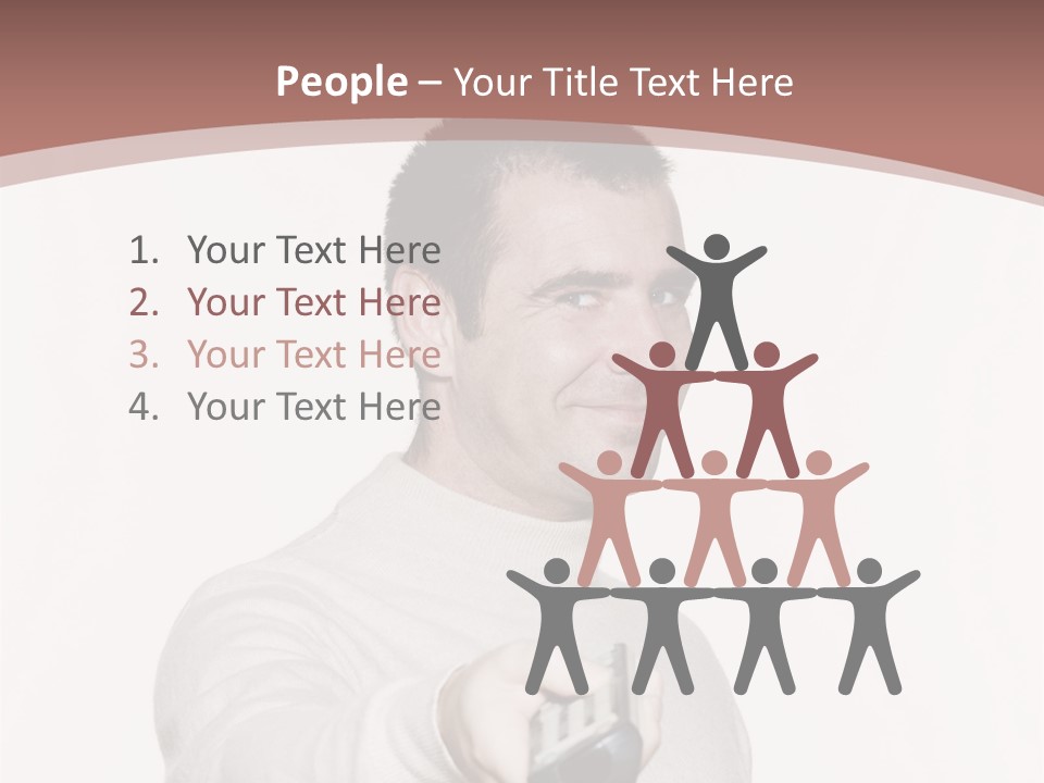 Portrait Of An Handsome Expressive Man In Studio On White Isolated Background PowerPoint Template