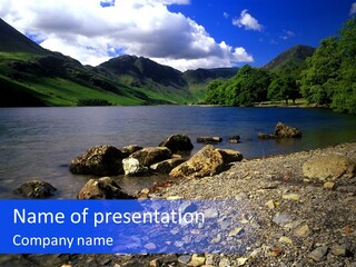 Scenic View Of Lake Buttermere The Lake District England PowerPoint Template