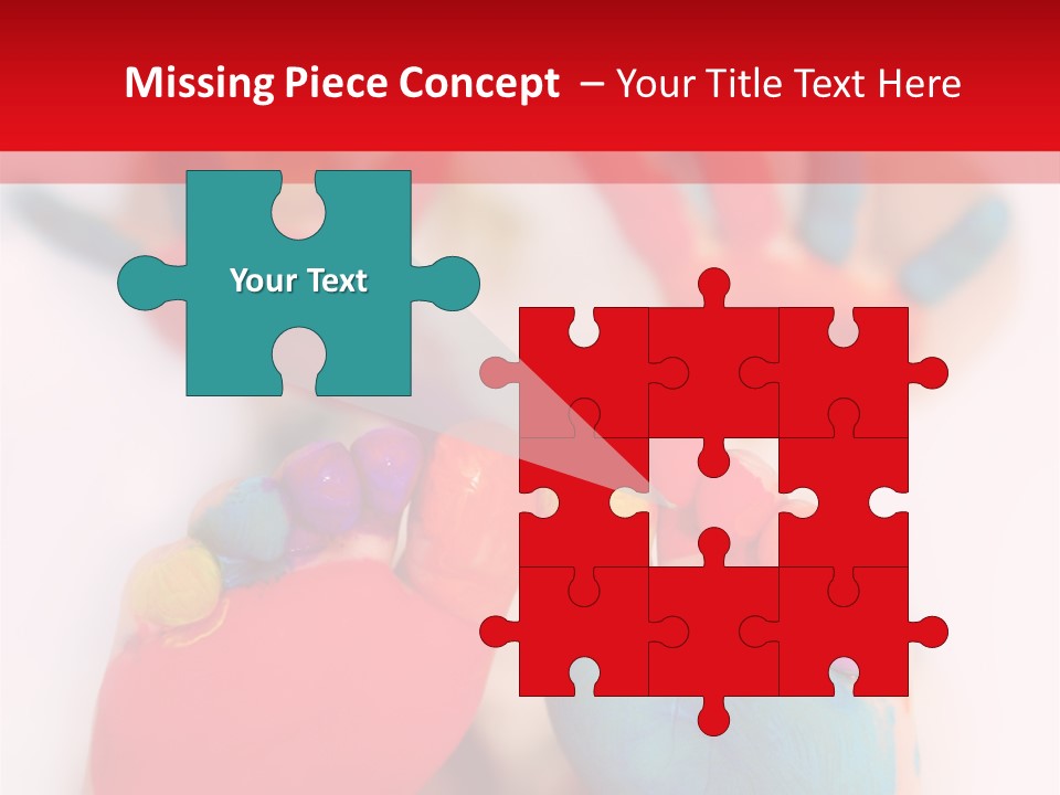 Five Year Old Boy With Feet And Hands Painted. Shallow Dof With Focus On Feet. PowerPoint Template