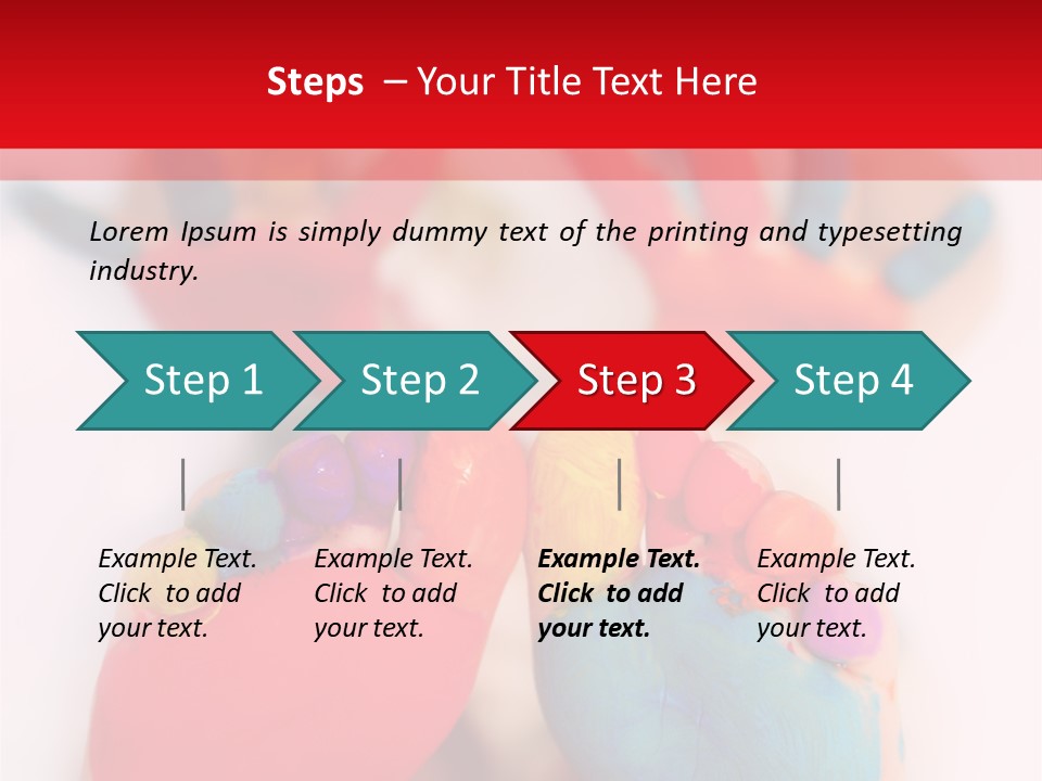 Five Year Old Boy With Feet And Hands Painted. Shallow Dof With Focus On Feet. PowerPoint Template