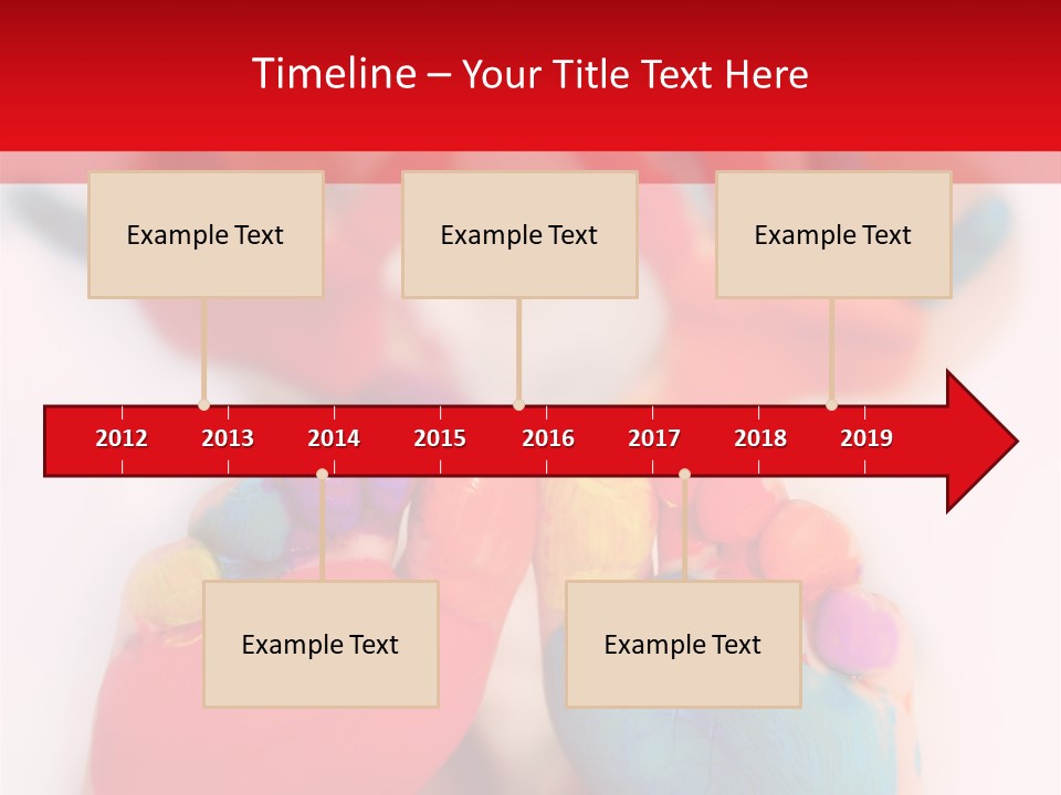 Five Year Old Boy With Feet And Hands Painted. Shallow Dof With Focus On Feet. PowerPoint Template