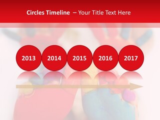 Five Year Old Boy With Feet And Hands Painted. Shallow Dof With Focus On Feet. PowerPoint Template