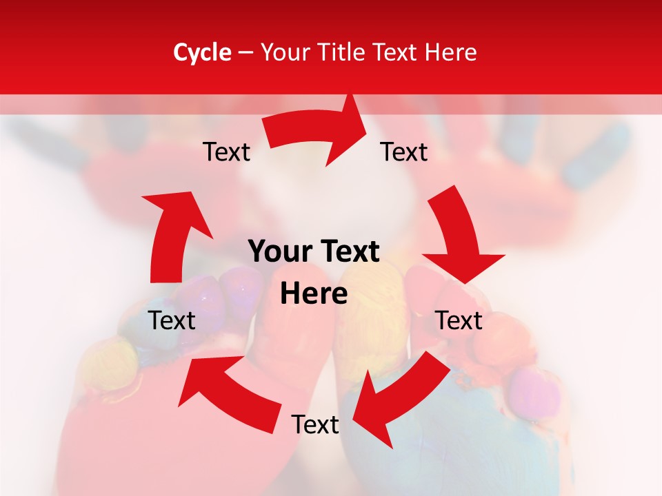 Five Year Old Boy With Feet And Hands Painted. Shallow Dof With Focus On Feet. PowerPoint Template