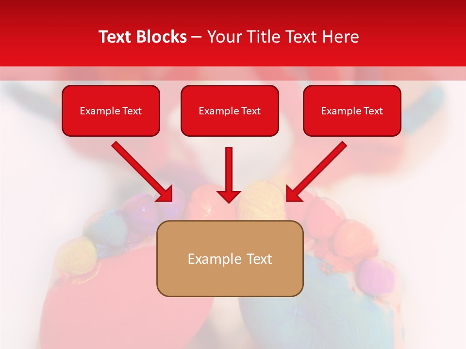 Five Year Old Boy With Feet And Hands Painted. Shallow Dof With Focus On Feet. PowerPoint Template