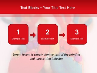 Five Year Old Boy With Feet And Hands Painted. Shallow Dof With Focus On Feet. PowerPoint Template