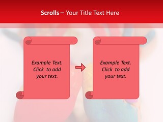 Five Year Old Boy With Feet And Hands Painted. Shallow Dof With Focus On Feet. PowerPoint Template