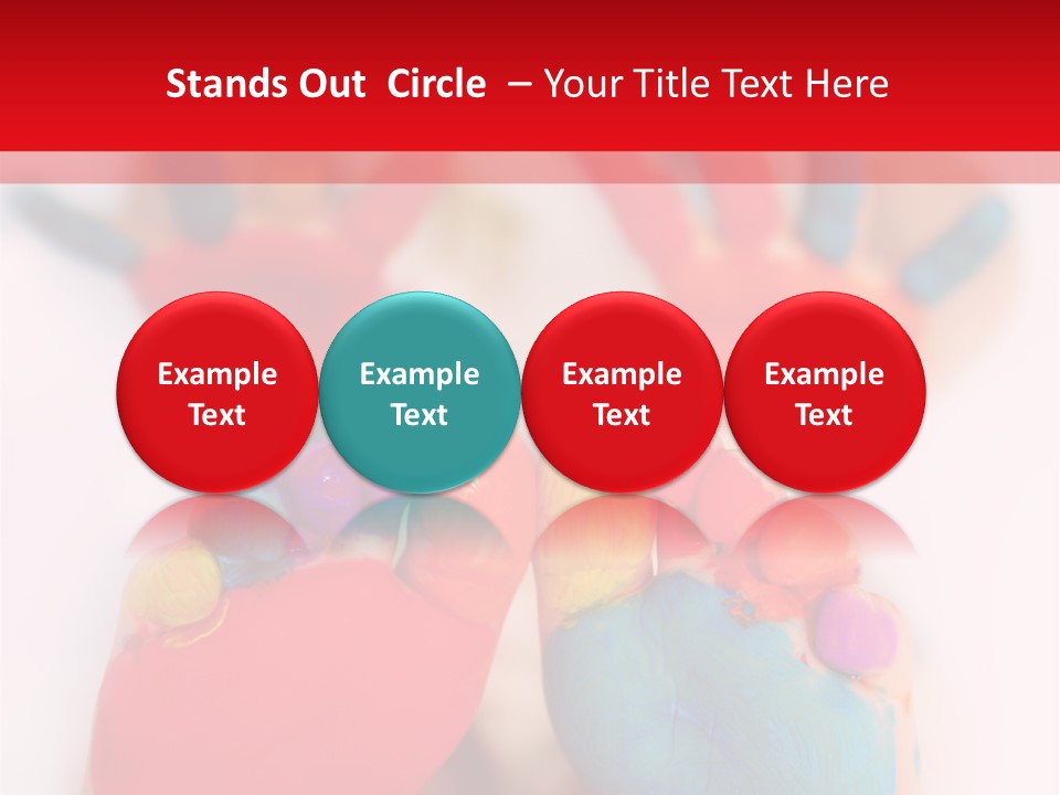 Five Year Old Boy With Feet And Hands Painted. Shallow Dof With Focus On Feet. PowerPoint Template