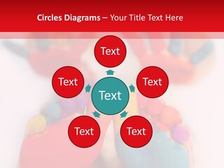 Five Year Old Boy With Feet And Hands Painted. Shallow Dof With Focus On Feet. PowerPoint Template