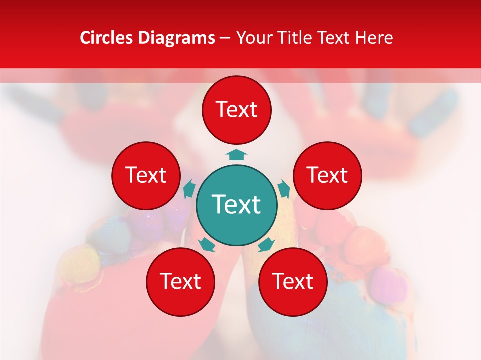 Five Year Old Boy With Feet And Hands Painted. Shallow Dof With Focus On Feet. PowerPoint Template