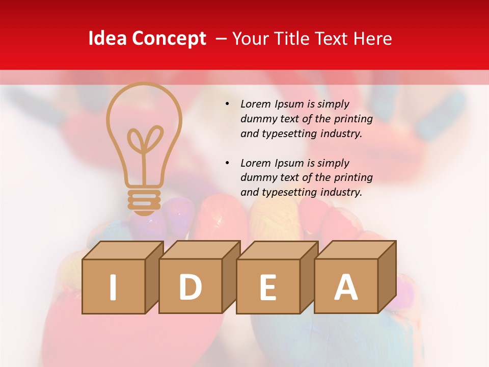 Five Year Old Boy With Feet And Hands Painted. Shallow Dof With Focus On Feet. PowerPoint Template