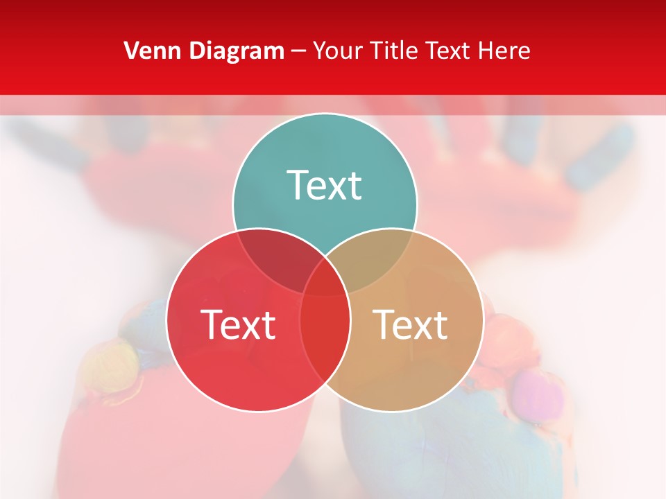 Five Year Old Boy With Feet And Hands Painted. Shallow Dof With Focus On Feet. PowerPoint Template