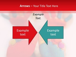 Five Year Old Boy With Feet And Hands Painted. Shallow Dof With Focus On Feet. PowerPoint Template