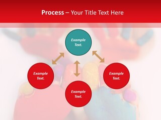 Five Year Old Boy With Feet And Hands Painted. Shallow Dof With Focus On Feet. PowerPoint Template