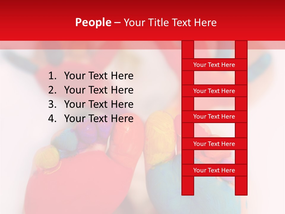 Five Year Old Boy With Feet And Hands Painted. Shallow Dof With Focus On Feet. PowerPoint Template