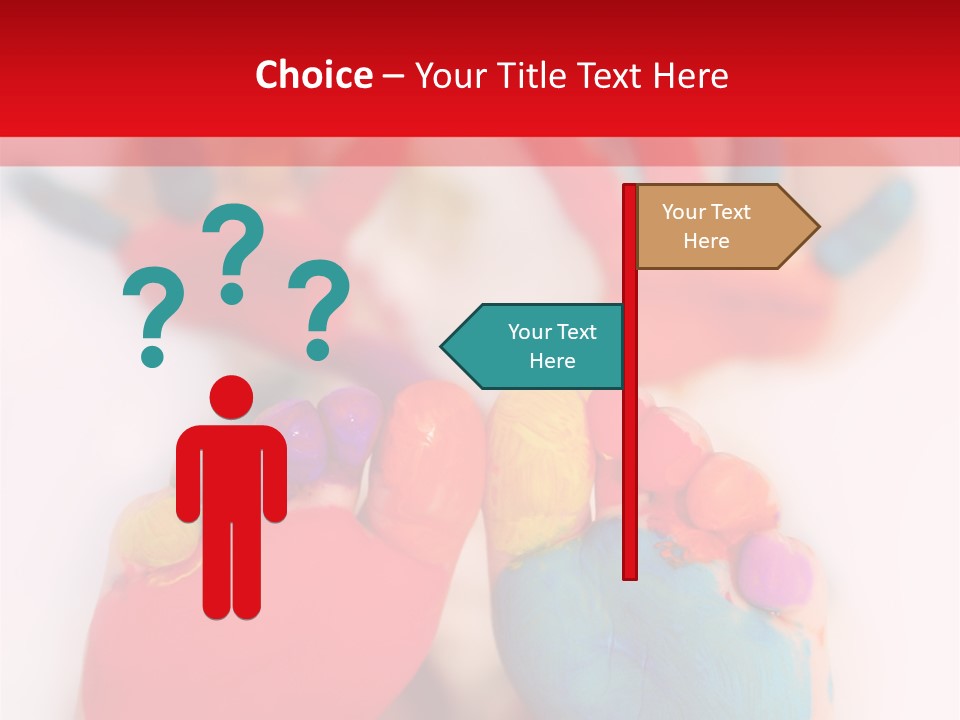 Five Year Old Boy With Feet And Hands Painted. Shallow Dof With Focus On Feet. PowerPoint Template