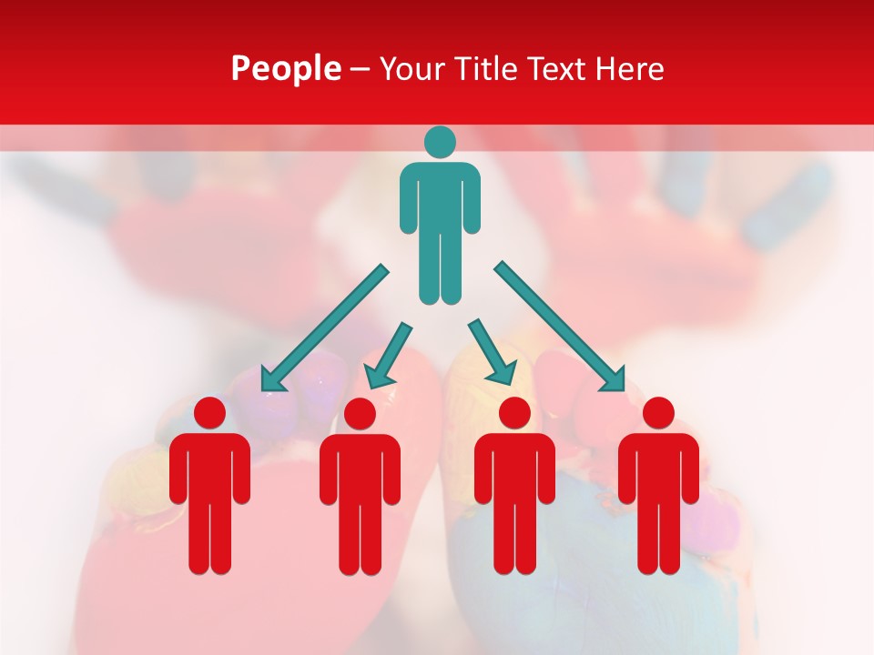 Five Year Old Boy With Feet And Hands Painted. Shallow Dof With Focus On Feet. PowerPoint Template