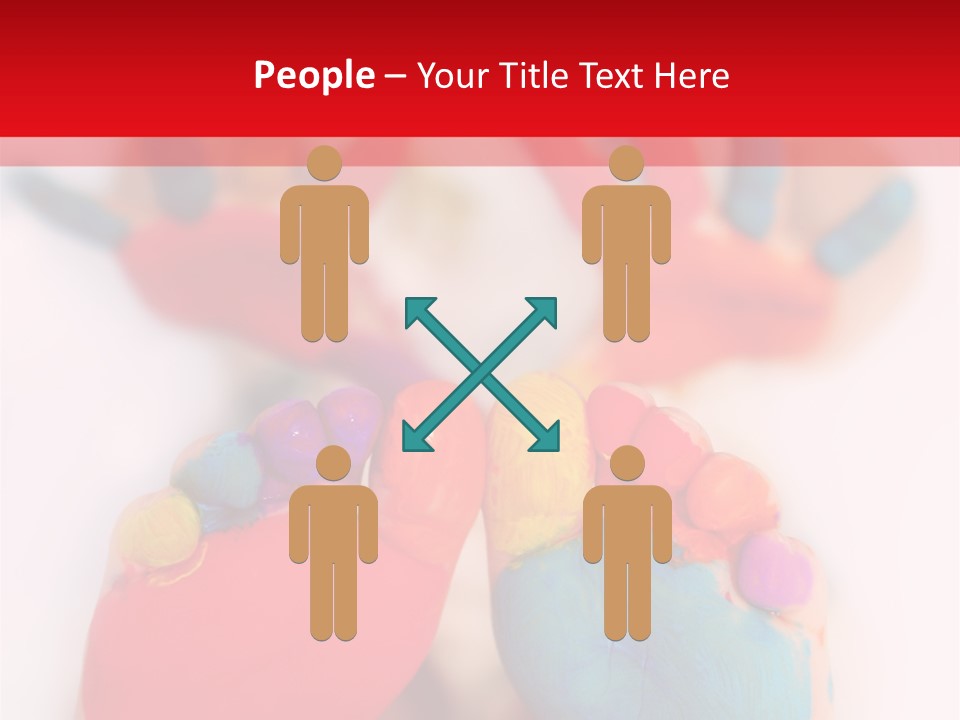 Five Year Old Boy With Feet And Hands Painted. Shallow Dof With Focus On Feet. PowerPoint Template