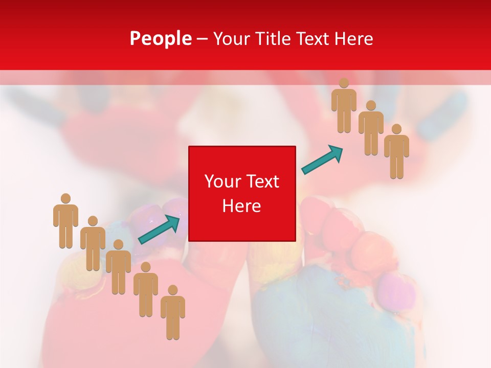 Five Year Old Boy With Feet And Hands Painted. Shallow Dof With Focus On Feet. PowerPoint Template