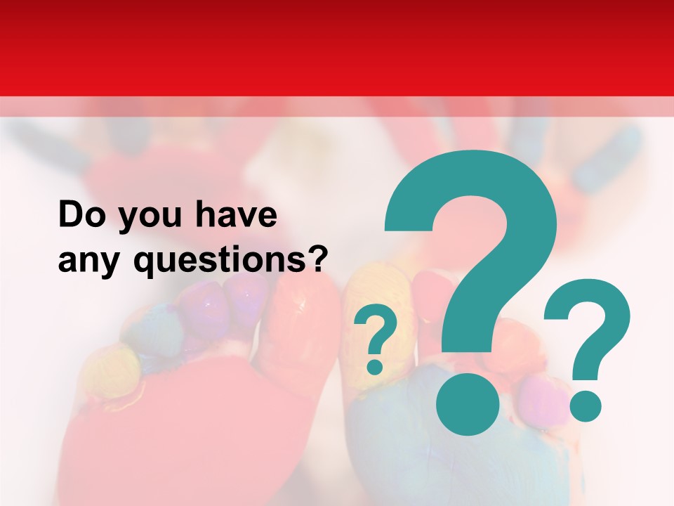 Five Year Old Boy With Feet And Hands Painted. Shallow Dof With Focus On Feet. PowerPoint Template