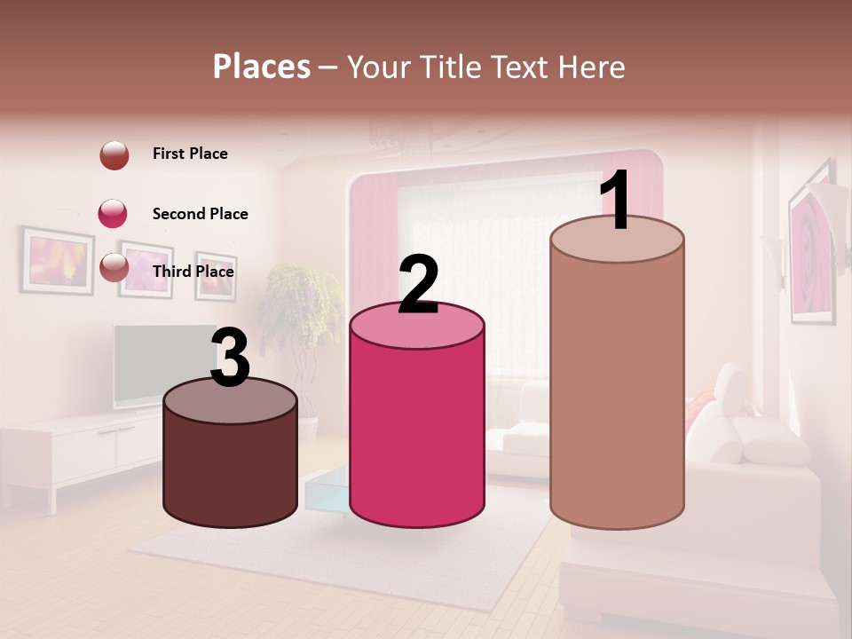 Modern Home Interior (3D Rendering) PowerPoint Template