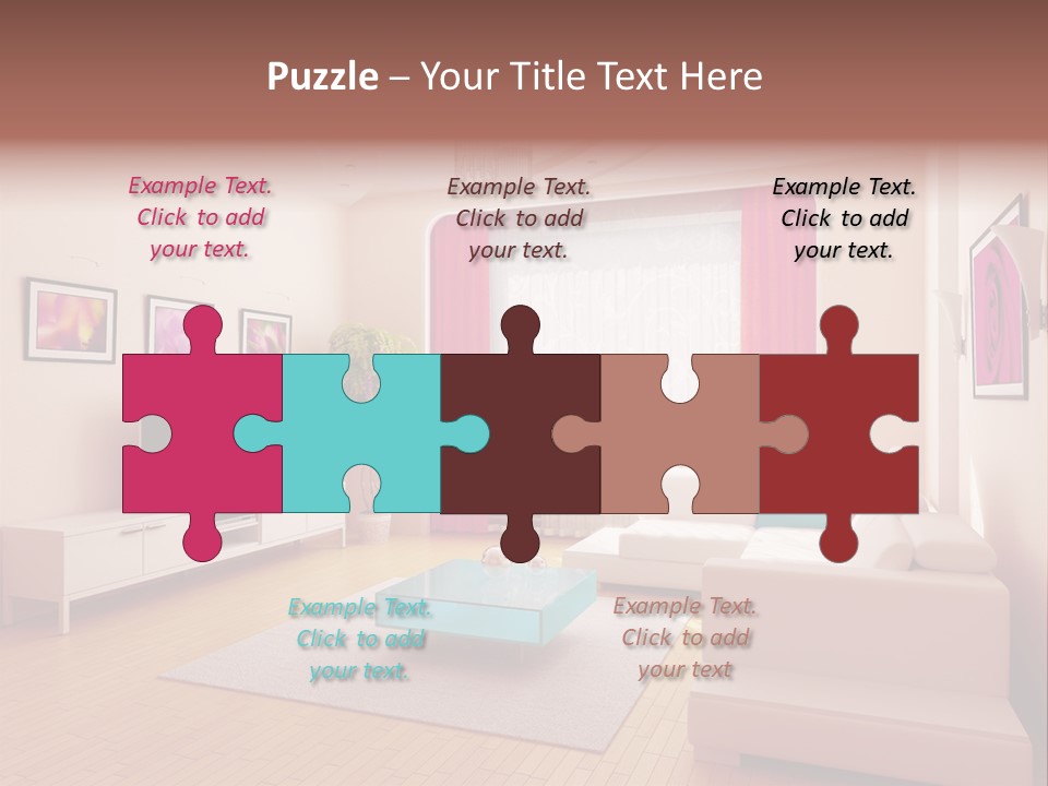 Modern Home Interior (3D Rendering) PowerPoint Template