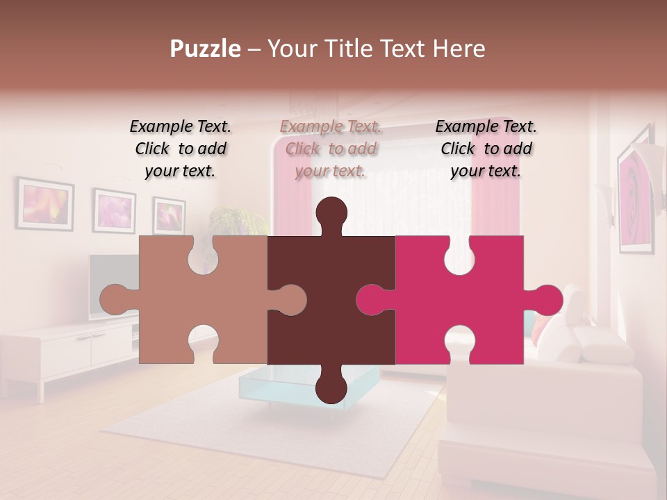 Modern Home Interior (3D Rendering) PowerPoint Template