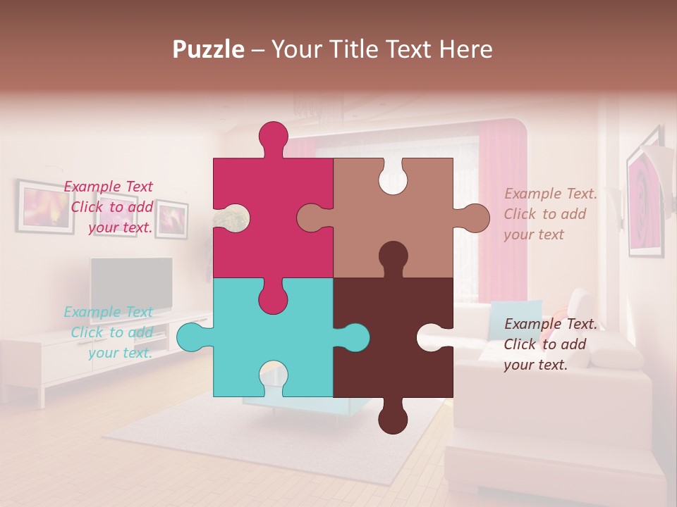 Modern Home Interior (3D Rendering) PowerPoint Template