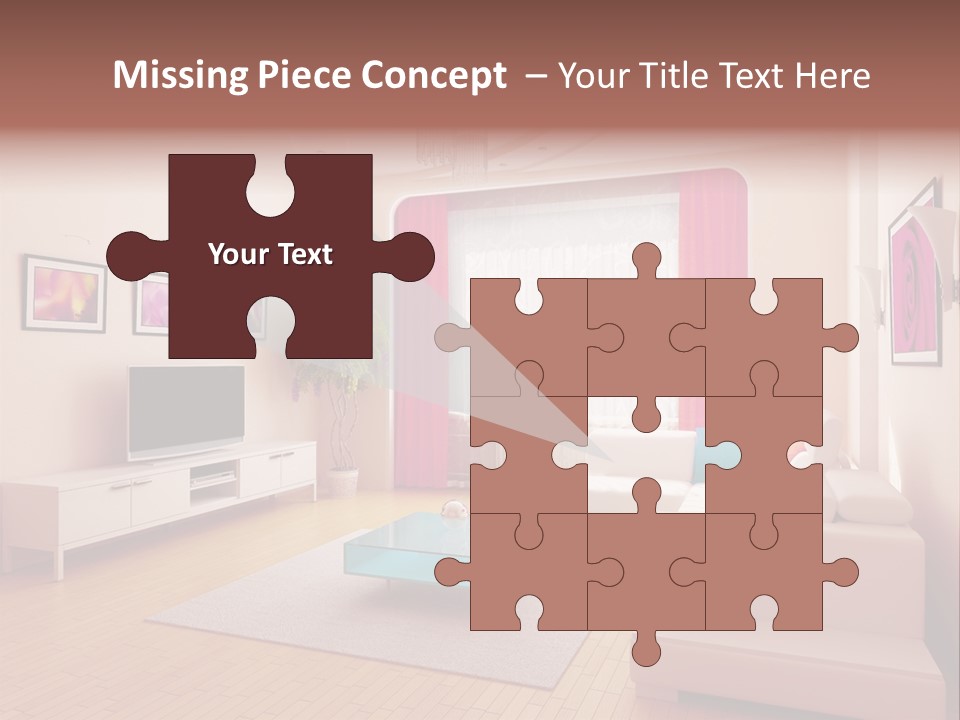 Modern Home Interior (3D Rendering) PowerPoint Template