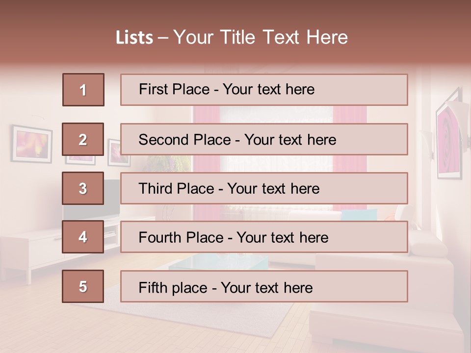 Modern Home Interior (3D Rendering) PowerPoint Template