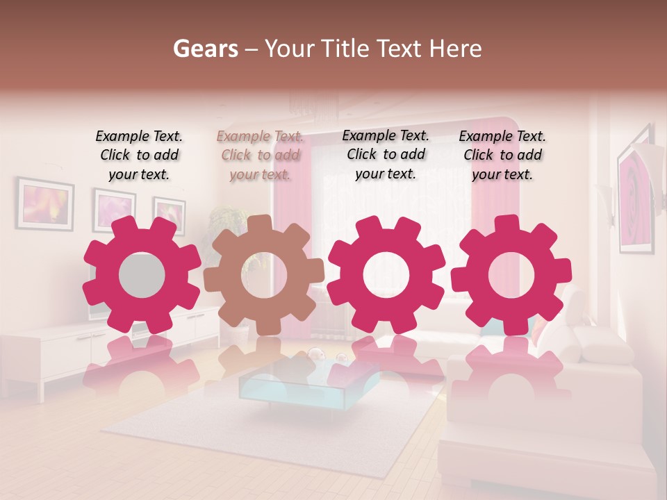 Modern Home Interior (3D Rendering) PowerPoint Template