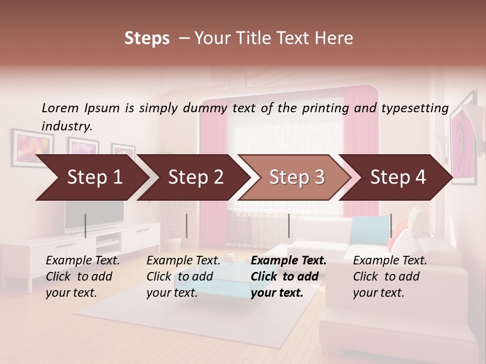 Modern Home Interior (3D Rendering) PowerPoint Template
