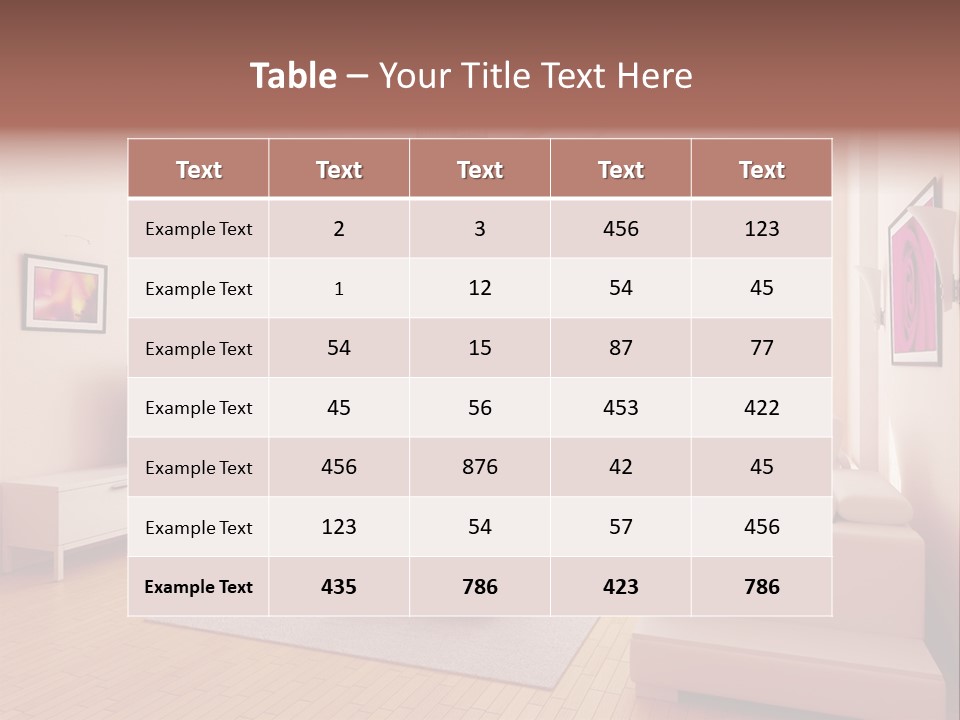 Modern Home Interior (3D Rendering) PowerPoint Template